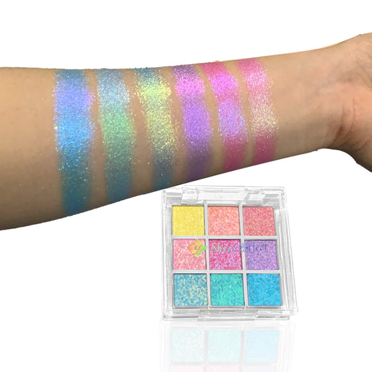 Sheeneffect Chameleon Chrome Eyeshadow Palette 9 Colors High End Makeup Cosmetics