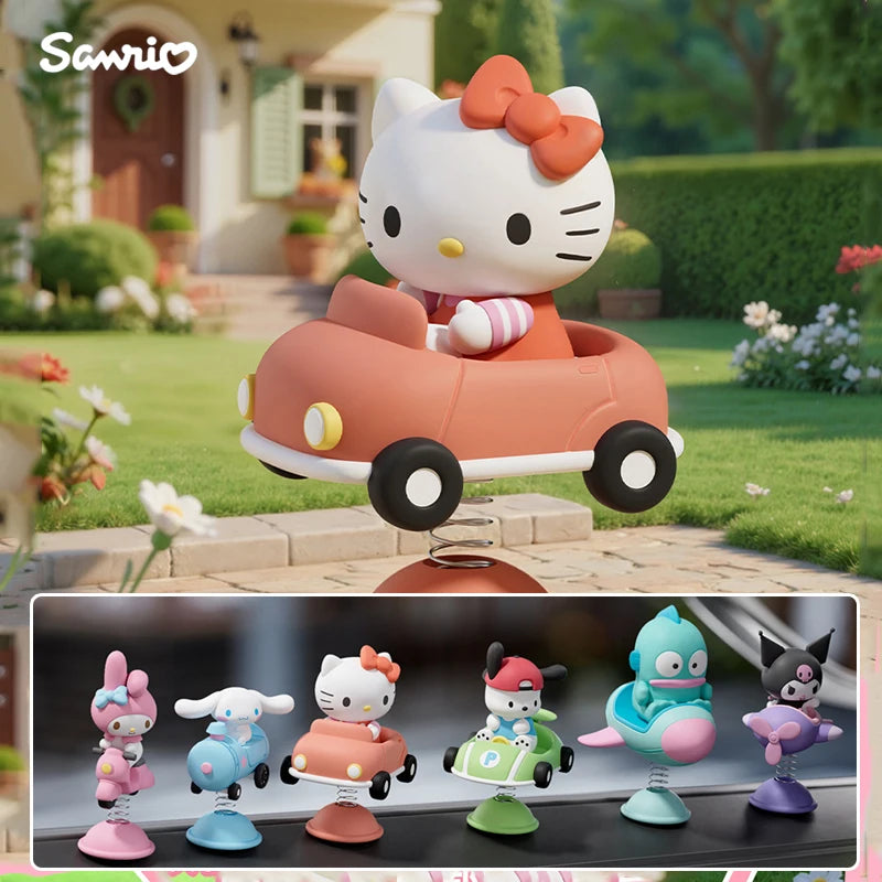 Anime Figures Sanrio Kawaii Kuromi Pochacco Hangyodon Hello Kitty Mymelody Action Figure Dolls Desktop Rocking Ornament Gifts