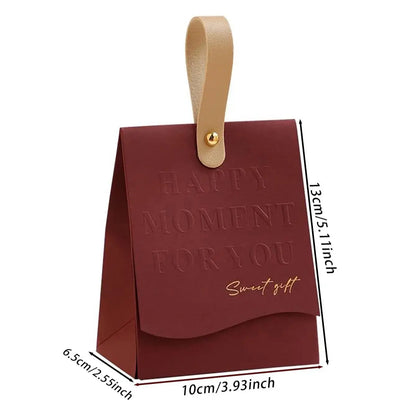 10pcs Creative Leather Portable Gift Box High-end Portable Wedding Candy Paper Box Party Packaging Supplies Paper Box