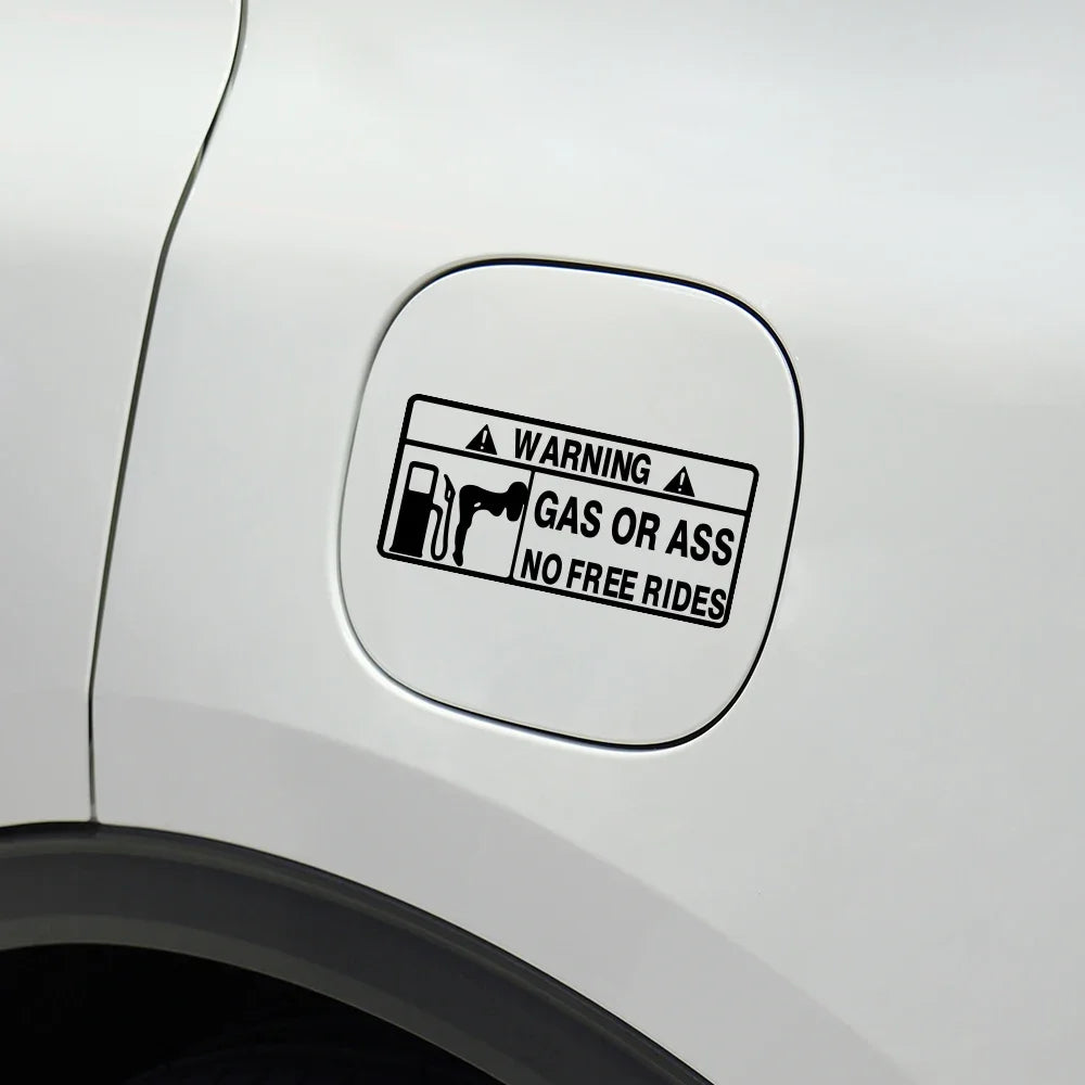 15x7cm Gas or Ass Car Sticker Window Windshield Creative Free Ride Vinyl Decals for Truck Motorcycle Vans Pickup Fuel Tank Decal