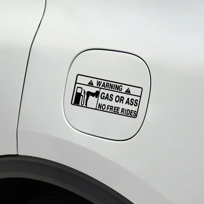 15x7cm Gas or Ass Car Sticker Window Windshield Creative Free Ride Vinyl Decals for Truck Motorcycle Vans Pickup Fuel Tank Decal