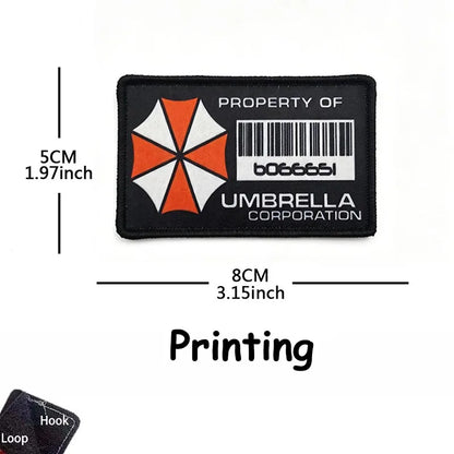 1PC,2PCS/ Umbrella Corporation PVC Rubber Morale Emblem,Biohazard Insignia Applique Embroidered patches,Tactical Backpack Badges