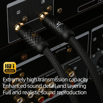 HiFi RCA Subwoofer Cable High Fidelity Square OCC RCA to 2RCA Splitter Y Audio Cable for Amplifier Mixer