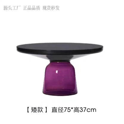 Modern Light Luxury Glass Coffee Table Creative Living Room Balcony Colorful High-end Table on The New Nordic High-end
