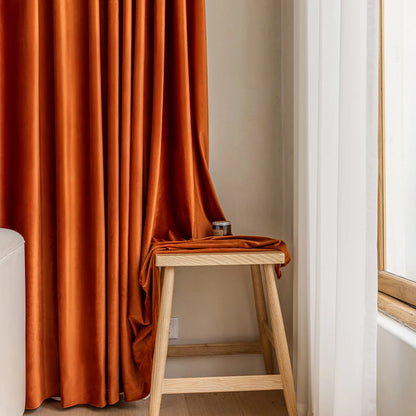 Modern Simple Style Solid Color Windproof Warm Curtains, Thickened Noise-Reducing Living Room Bedroom High-End Full Shade Punche