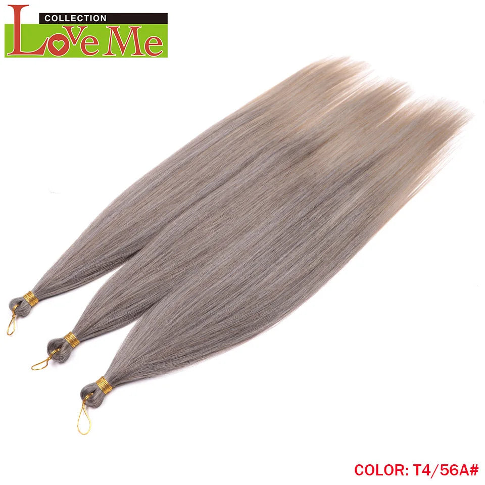 LOVE ME 28 inches 300g/3pcs Straight Hair Bundles Crochet Hair Synthetic Braiding Hair Ombre Rainbow Braids Hair Extensions