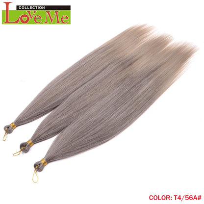 LOVE ME 28 inches 300g/3pcs Straight Hair Bundles Crochet Hair Synthetic Braiding Hair Ombre Rainbow Braids Hair Extensions