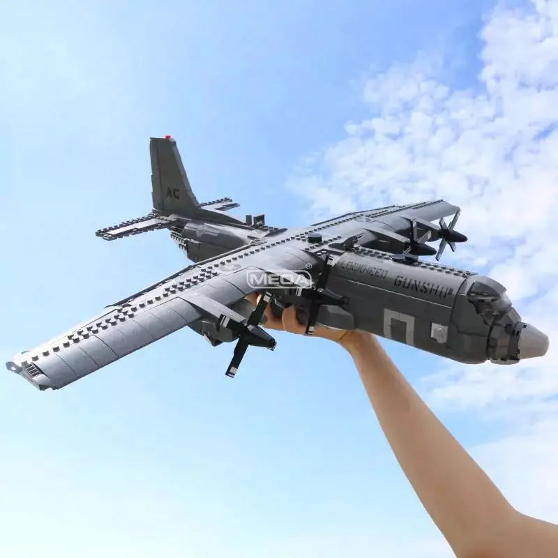 Military Army Bricks Series The AC130 Aerial Gunboat Set WW2 US Plane Building Blocks Classic Model Plane Educational Toys