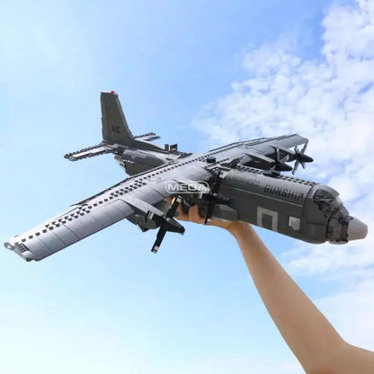 Military Army Bricks Series The AC130 Aerial Gunboat Set WW2 US Plane Building Blocks Classic Model Plane Educational Toys