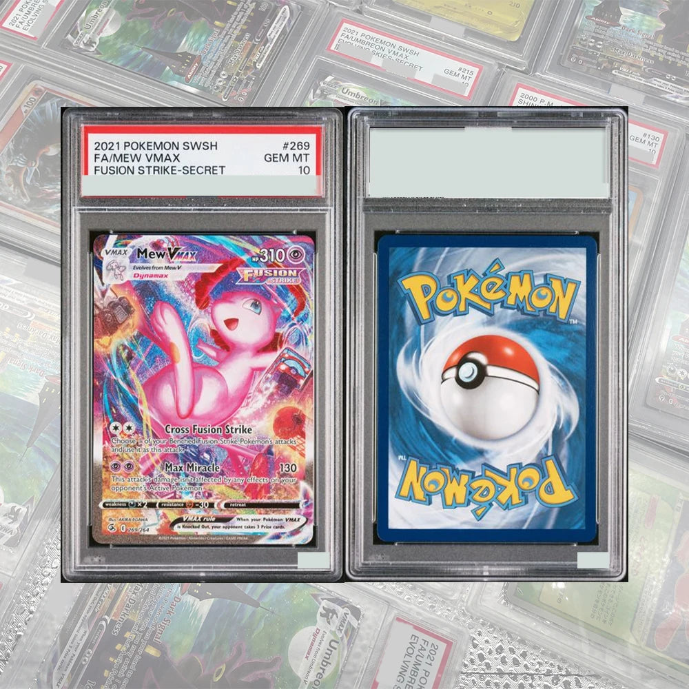 DIY Proxy PTCG Graded Collection Card Mew ex SAR 205/165 SV2a Card 151 Card Japanese 2023 GEM MT10 Holographic Label Child Gift