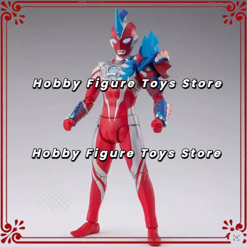 Ultraman Omega Bandai Original SHF Blue Dragon and White Tiger Armored Suit Action Figure Statue Decoration Item for Anime Gifts