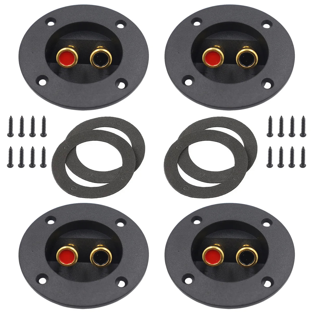 Square Pillar Speaker Cable Hole 48-75) Box Circle 2 Copper (install Wire Junction Acoustic Terminal Binding Post Support Amt