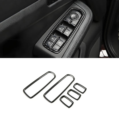 For Porsche Macan 2014-2025 Carbon Fiber Style Car Window Lifter Button Cover Trim Accessories