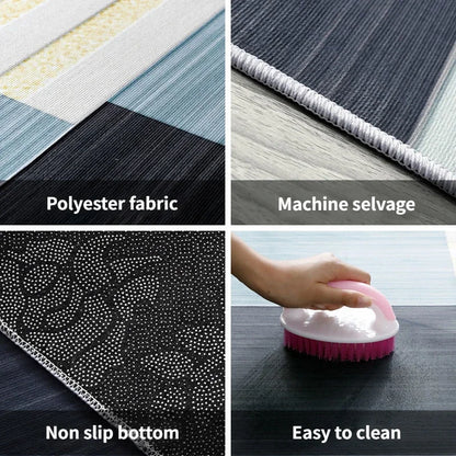 VIKAMA Luxury-Style Bedroom Floor Mat, Living Room Carpet, Office Desk Chair Non-Slip And Easy-To-Clean Cushion, Home Decoration