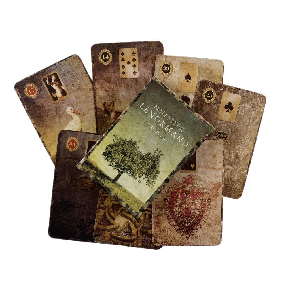 Old Style Lenormand Fortune-Telling Oracle Cards Tarot Divination Deck English Vision Edition Board Playing Game For Party