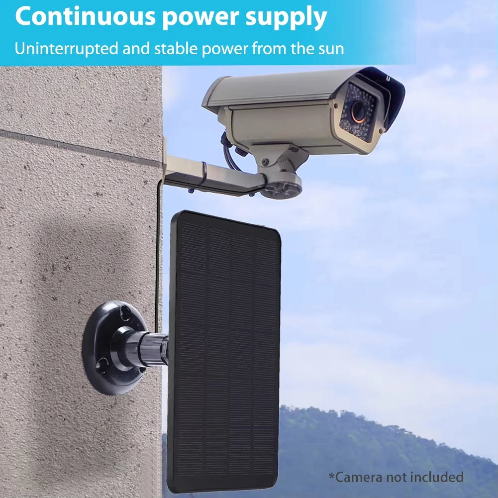 10W 5V Solar Panel 2in1 Micro USB+Type-C Solar Panels Outdoor Solar Cells Chargerfor Security Camera/Small Home Light System