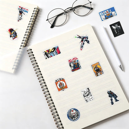 50 Gundam Anime Stickers, Suitable for Laptops, Suitcases, Skateboards, Phone Cases, DIY Graffiti Stickers