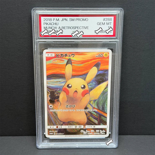 PTCG DIY 2018 P.M.JPN.SM PROMO PIKACHU GEM MT MUNCH:A RETROSPECTIVE GREY FELT HAT GOGH Game Card Gift Toy Dropshipping