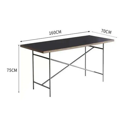 Stainless Steel Leg Rectangular Solid Wood Conference Table Office Desk Writing Living Room Table Mesa Office Furniture KMOD
