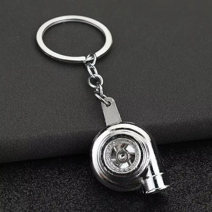 Stainless Steel Car Keychains Brake Disc Turbocharger Gear Design Keyrings Creative Mechanical Car Parts Keychain Gift for Men