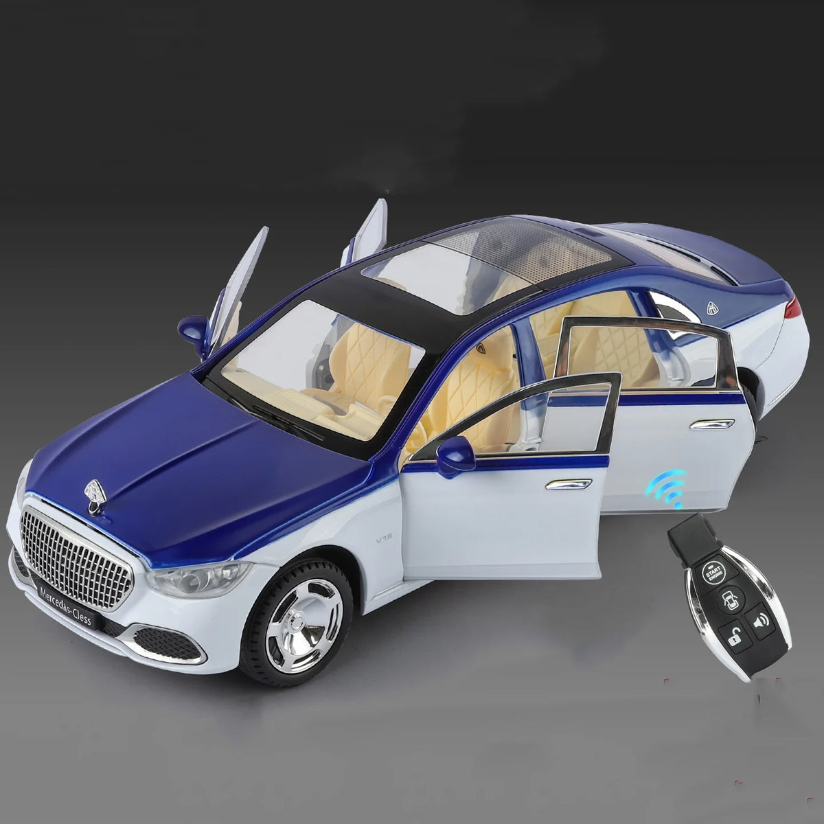 Key Control 1:22 Maybachs S680 Alloy Luxy Car Model Diecasts Metal Vehicles Car Model Simulation Sound Light Childrens Toys Gift