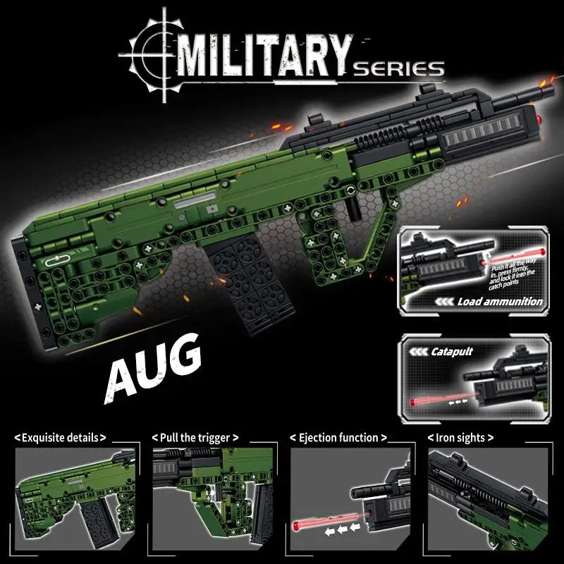 MOC VECTOR SMG Weapon Building Blocks Tactical Military Gun Model Bricks DIY Shootable Rifle Toys Kids Xmas Gifts Delta Force