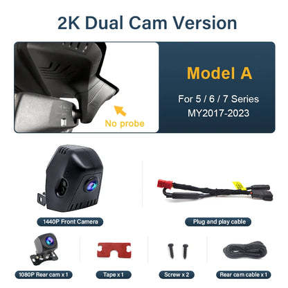 For BMW 2017-2023 G30 G31 G38 G11 G12 G32 M5 F90 5 Series 530i 540i 520i 520d 530d 540d FHD Wifi Car DVR 4K Dash Cam Camera
