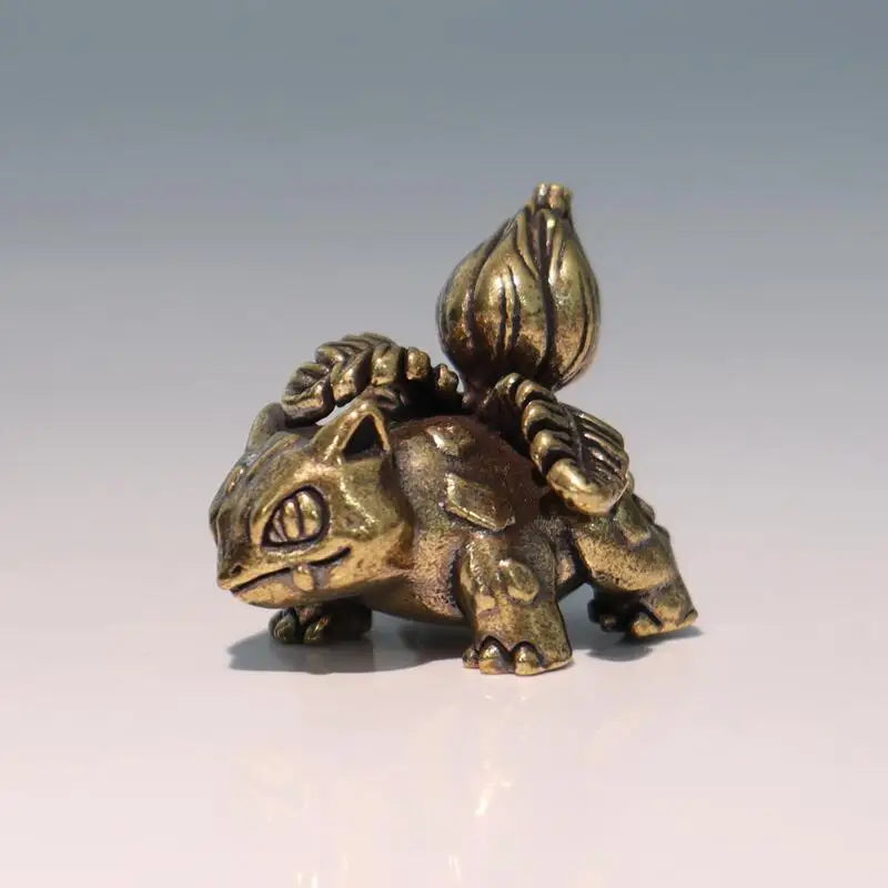 3cm Solid Brass Pokémon Crafts Anime Mini Figurines Charizard Blastoise Dragonite Bulbasaur Cubone Metal Statue Desktop Decor