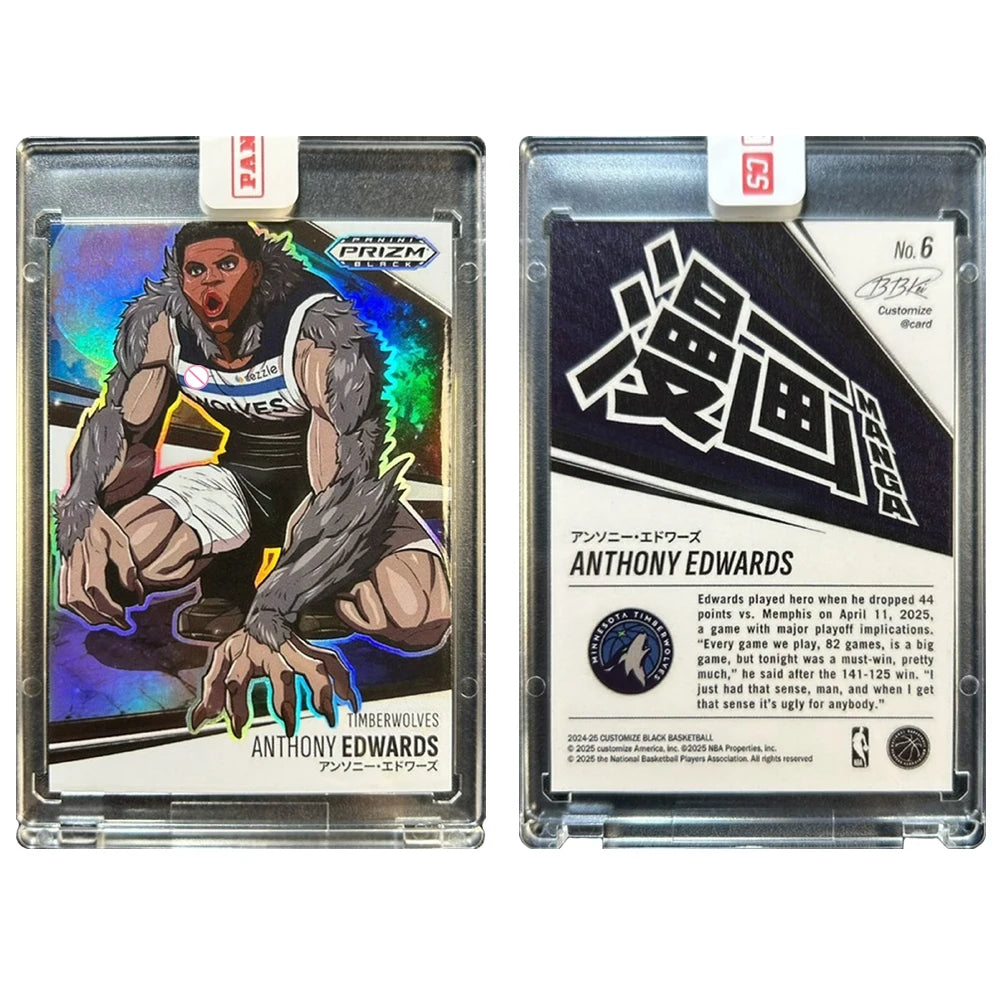 PANINI DIY manga homemade Curry James Doncic Durant Wembanyama Jokic Edwards Morant Textured Rainbow Sparkle Collectible Card