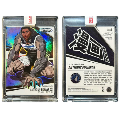 PANINI DIY manga homemade Curry James Doncic Durant Wembanyama Jokic Edwards Morant Textured Rainbow Sparkle Collectible Card