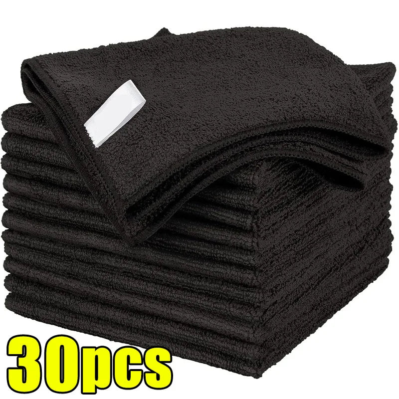 1/50pcs Thicken Microfiber Car Cleaning Towels Soft Quick Drying Windows Mirrors Wiping Rags Home Double Layer Clean Cloths