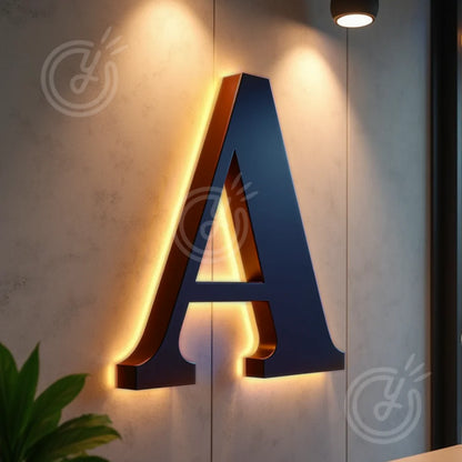 Custom LED Backlit House Number Sign 3D Metal for Outdoor Business Storefront Waterproof Illuminated Light Up Door Signs Letters
