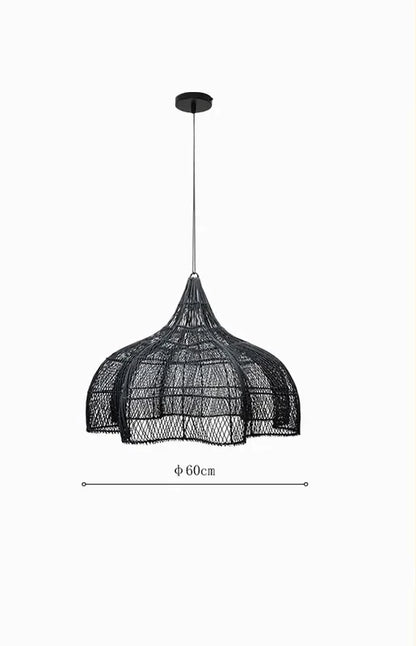 Wabi Sabi Rattan Pendant Lamp Modern Living Room Wicker Pendant Lamp Restaurant Kitchen Dining Room LED Handmade Pendant Light