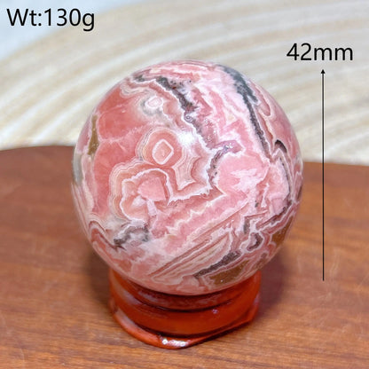 High Quality Natural Crystals Argentina Rhodochrosite Druzy Sphere Healing Gemstones Home Decorations Room Decor Jewelry Gift
