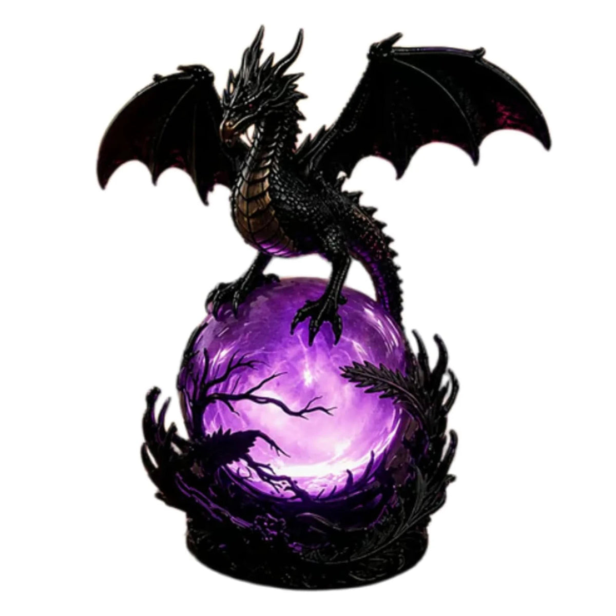 Gothic Dragon LED Crystal Ball Lamp Multifunctional USB Powered Mystic Orb Lights for Bedroom Shelf Altar Halloween Decoration