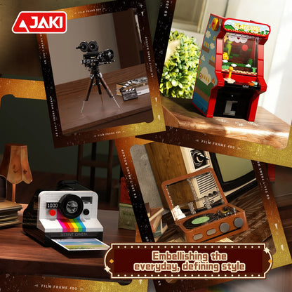 JAKI Retro Movie Camera Home Decor Creative Tall Brick Building Blocks Set MOC Model Assembly Toy Kids and Adult Birthday Gifts
