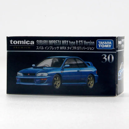 Original TAKARA TOMY Tomica Premium No.30 Subaru Impreza WRX Type R STi Version 1/61 Diecast Alloy JDM Model Car with Working Su