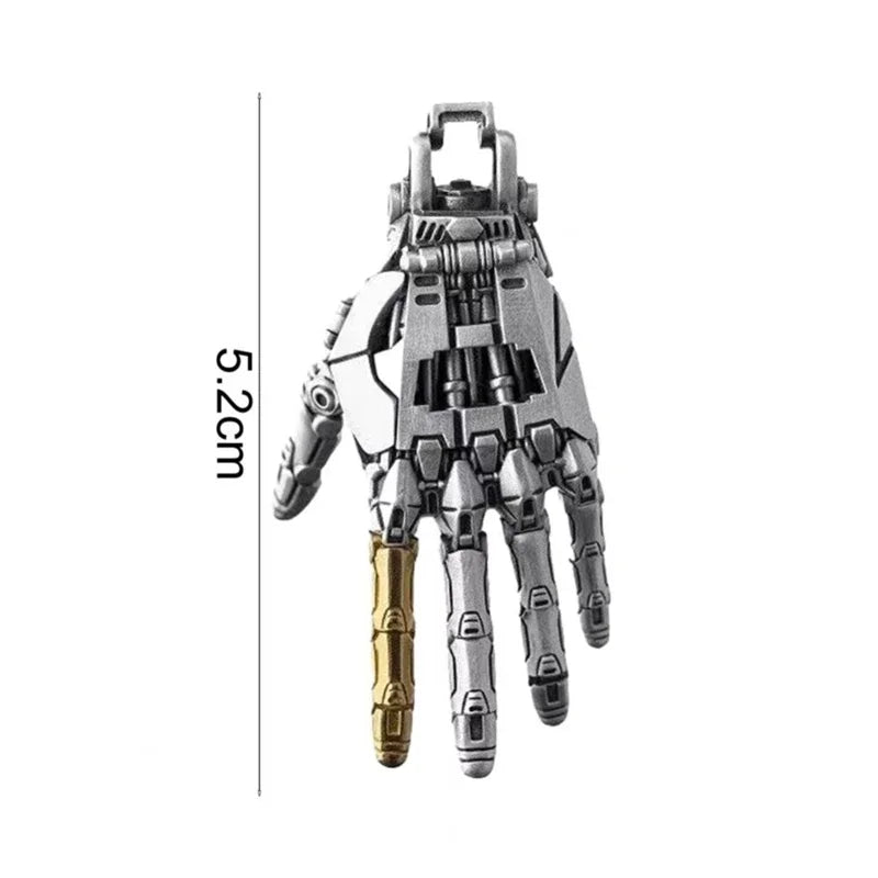 5cm Robot Hand Collectible Mechanical Bionic Hand With Chain Movable Finger Joints Hand Charm Display Gifts Pendant Ornament