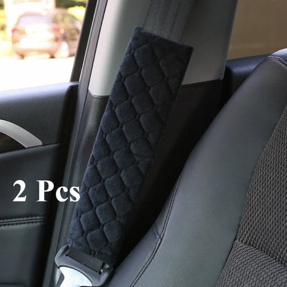 2 Pcs Seat Belt Cover, Soft Shoulder Pad for Comfortable Driving Compatible with All Cars SUV Trucks Backpack Strap Black