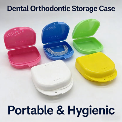 50pcs Denture Storage Box Dental Orthodontic Braces Retainer False Teeth Protective Case Prosthesis Teeth Container Boxes
