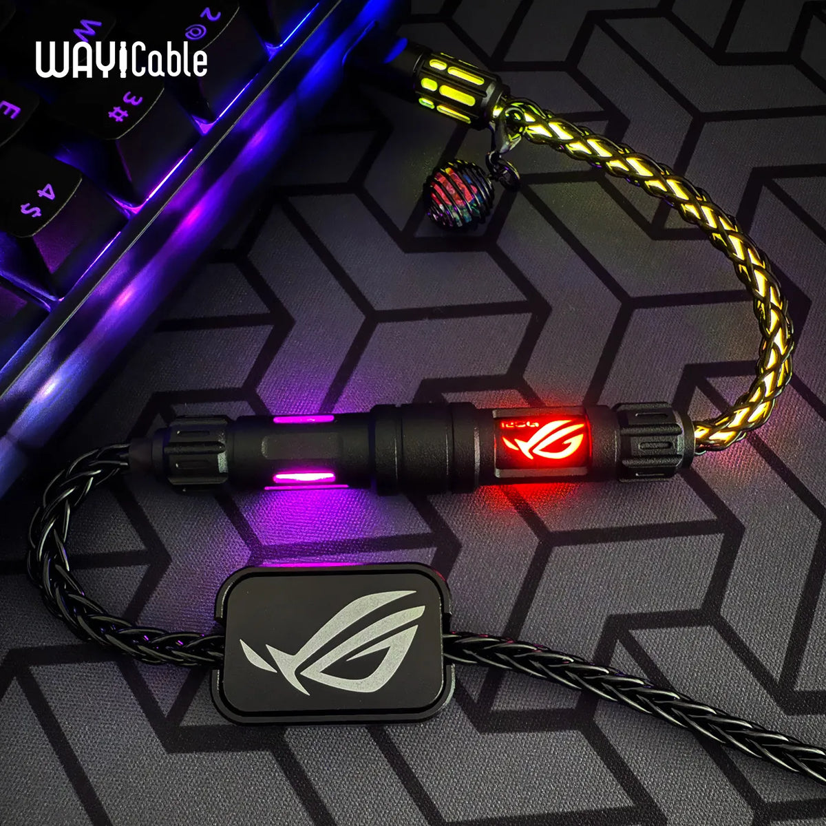 WAYi Magnetic Keyboard Cable Mechanical RGB Magnetron Color Changing 8K Aviation Plug Cable PC Laptop Keyboard Accessories