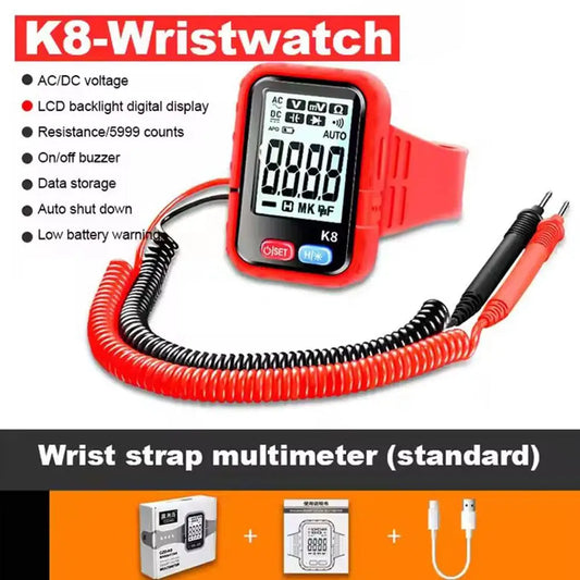 New Wrist Digital Multimeter Auto Range NCV Voltage Detection Light Weight For Electrician Home Repair Capacitance Measurement