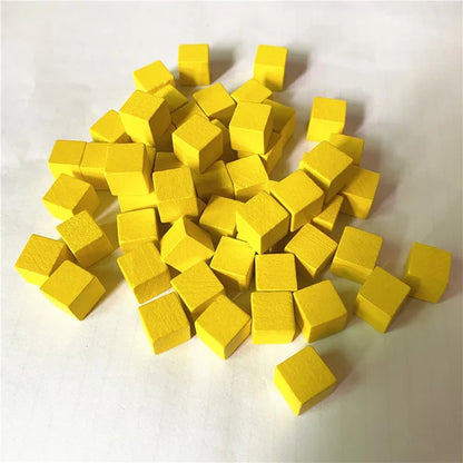 100Pcs/lots 14colors 10mm Cube Wood Cubes Colorful Dice Chess Pieces Right Angle For Token Puzzle Board Games Early Education