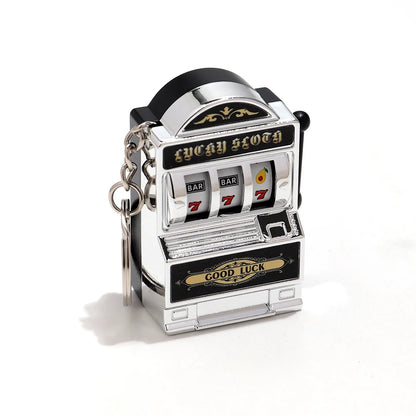 Mini Gambling Slot Machine Key Chains Creative Arcade Pocket Fruit Lucky Jackpot Gadget Antistress Toy Funny Games Keychain Ring