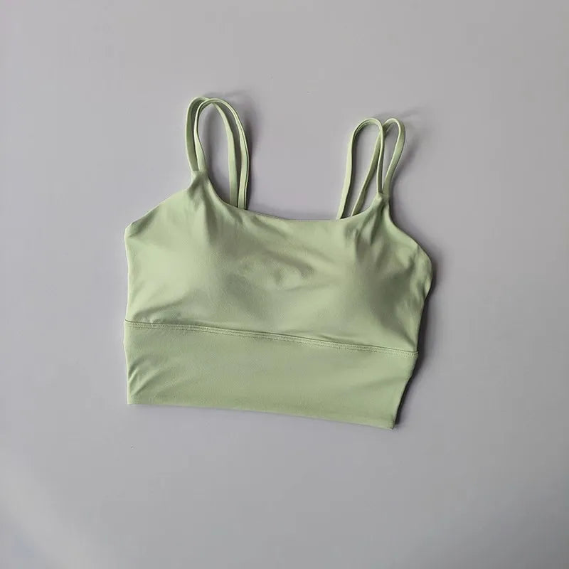 Women's Seamless Sports Bra Breathable Fitness Crop Top Beautiful Back Push-Up Yoga Tank Bra Slim Elastic Gym Vest