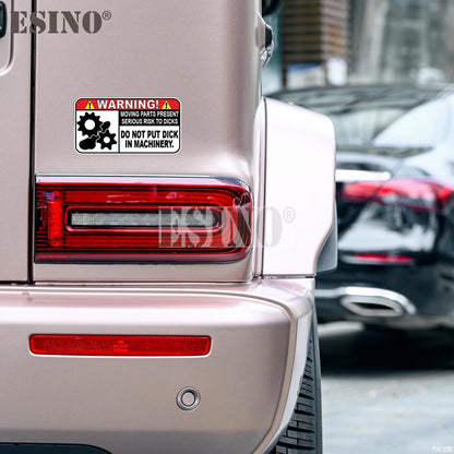 Car Styling Creative Funny Warning Do Not Put Dick In Machinery Cartoon PVC Decal Waterproof Car Body Sticker Pattern Vinyl