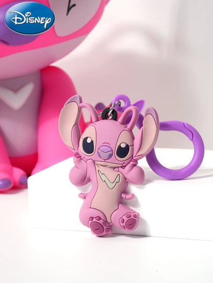 Stitch Officially Licensed Figurine Bag Clip Charms Angel PVC Keychain Gift Collection 1Pc Disney