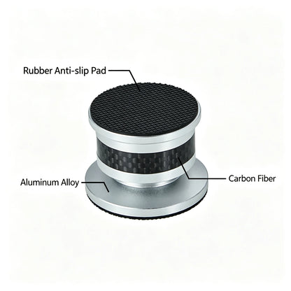 Professional Audio Speaker Foot Set (4 Pieces) Carbon Fiber Aluminum Alloy Speaker Foot Sole Speaker Foot Strap with 8 Anti Slip