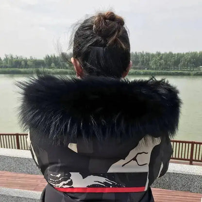 Raccoon Fur Collars For Jacket Women's Real Fur Collar Warm Natural Fur Hoodie Decor Winter Parkas Coat Jacket Furry Hood Trims