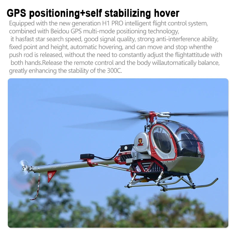 JCZK 300C PRO 470L DFC 6CH Schweizer Scale RC Helicopter RTF One-Key Return H1 Pro GPS Hover with AT9S PRO Transmitter